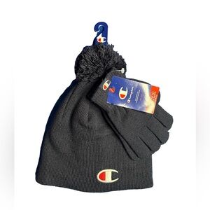 ⭐️ NWT Champion Dark Navy Blue Toque and Gloves Set- youth
